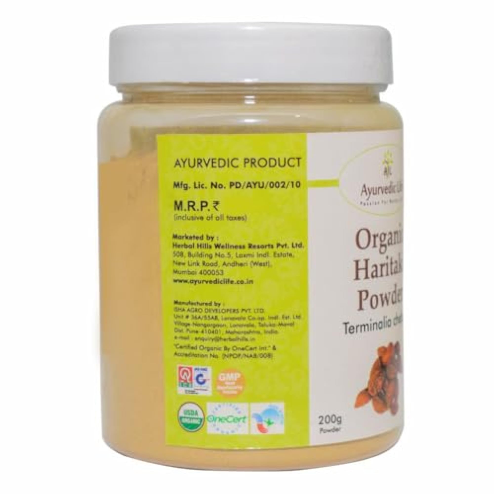Ayurvedic Life Organic Haritaki Powder 200 gms Pack of 4
