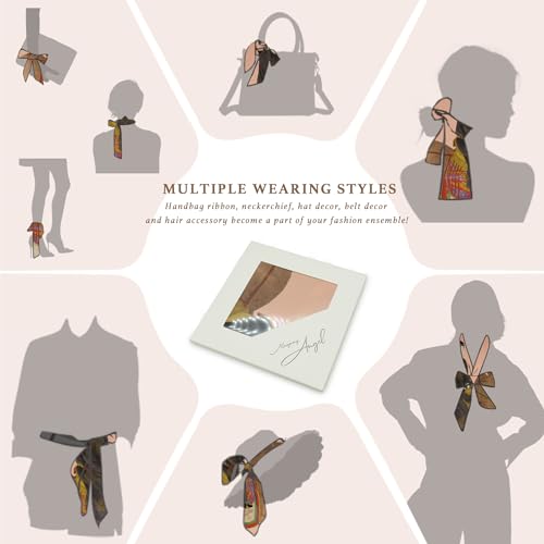 Women's Designer Classic Kerchief Handbag Handle Ribbon Fashion Square Scarf2