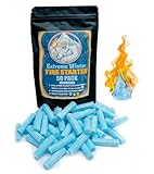 FIRE Starter Plugs (50 Pack) Extreme Winter & Weather Resistant Can Light 50+ Fires for Survival, Campfires, Fireplace, BBQ, Grill, Extra Long Burn Time | Perfect for Emergency Survival Kits