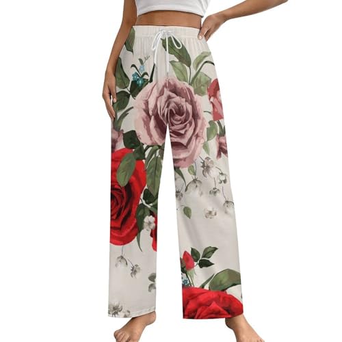Bas de pyjama femme rose rouge idéal pour vos soirées cocooning et nuits douces
