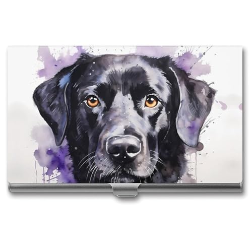 Labrador Lab Retriever Dog Art Business Card Holder Alloy Multi Wallet Credit Card ID Pocket Name Case