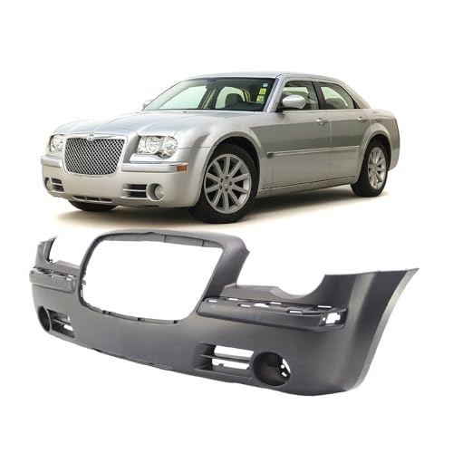 Image of FitParts Compatible with Chrysler 300 2005-2010 Front Bumper Cover | Primed, With Molding Holes, Sedan, Ready to Paint, OEM 4805774AD, CH1000441