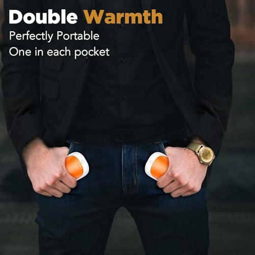 Image of 2 Pack Hand Warmers Rechargeable, Portable Electric Hand Warmers Reusable, USB 2 in 1 Handwarmers, Outdoor /Indoor /Warm Gifts for Men Women