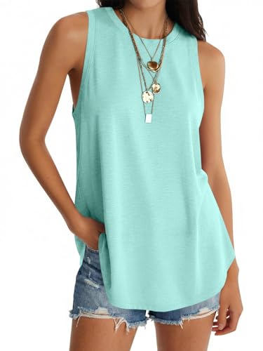 Image of UNCLECAT Womens Oversized Long Tank Tops Summer Sleeveless Tunic Tops