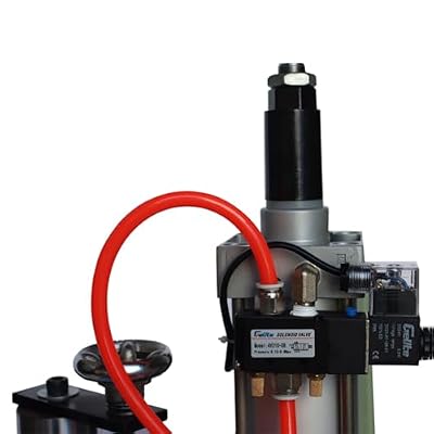 Pneumatic Punch Press Machine Adjustable Cylinder Stroke Single Column Pneumatic Press Manual and Foot Combination Switch with Controller for Metal Sheet 110V(300KG/660LB Pressure)