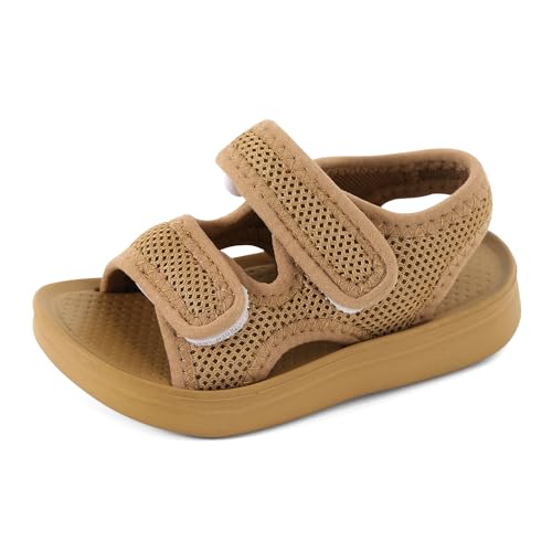 Image of MK MATT KEELY Unisex Kids Summer Slide Sandals Baby Comfort Anti-Slip Open Toe Adjustable Walking Beach Shower Shoes for Boys Girls