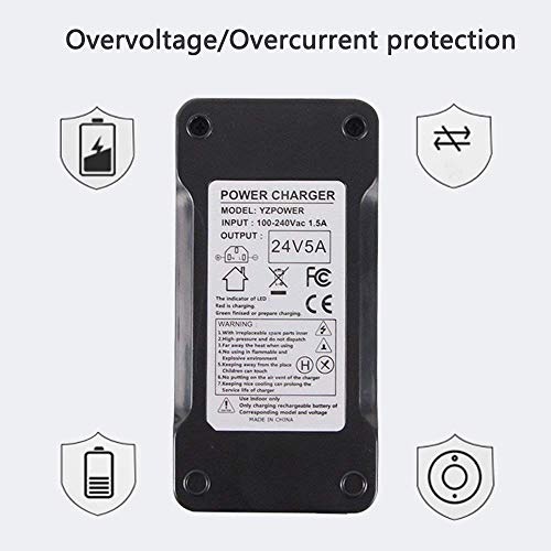 24V 5A Battery Charger, 24BC5000TF-1, Jazzy Charger Adapter for Lakematic 3-Pin Male XLR Connector for Jazzy 1107,1121, 1121 HD, 614, 614 HD