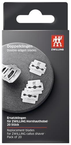 ZWILLING Ersatzklingen für Hornhauthobel (Beidseitig geschärft und nutzbar, Vorratspackung), 20 Stück