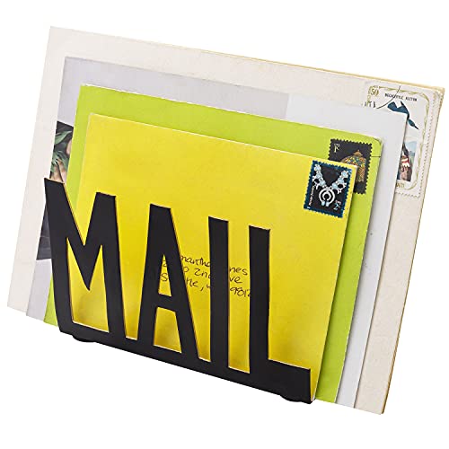 Mygift Metal Desktop Mail Holder | Office Desk Letter Sorter Organizer With Mail Cutout Design, Black And Gold #TOP6