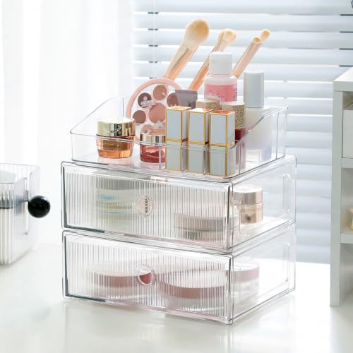 GOXITAX 3-Tiers Makeup Organizer with Drawer