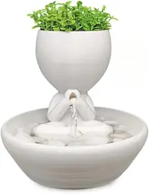FONTE DE ÁGUA ZEN BIVOLT DECORATIVA CASCATA PARA INTERIORES IDEAL COMO BEBEDOURO PARA GATOS E DECORAÇÃO DE AMBIENTES