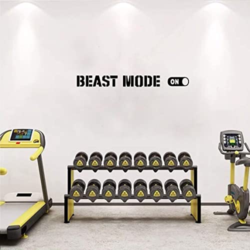 Beast Mode On Gym Wall Vinyl Decals, Workout Decals, Inspirational Workout Wall Quote Gym Motivate Wall Decal (Beast Mode On) #TOP3