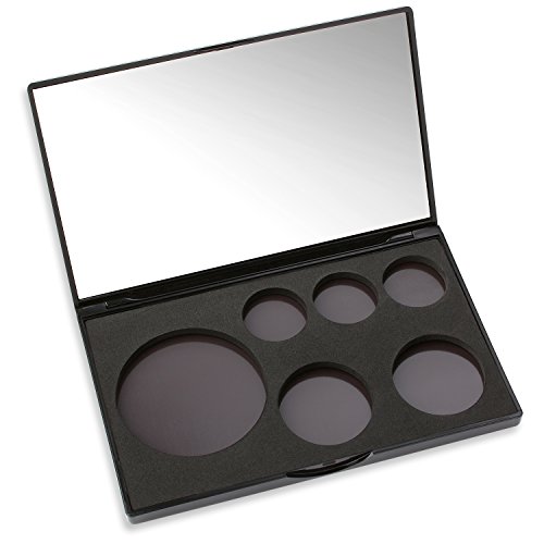 Magnetic Makeup Caddy - Empty Makeup Organizer Palette With Mirror - Configurable for Any Pan Plus Metal Stickers