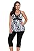 Gloria&Sarah Women's Retro Abstract Print Two Piece Plus Size Tankini Capris Short Swimsuit,Black,XX-Large
