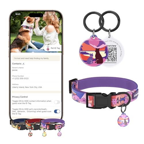 PawView Dog Collar & Lead Set including QR Code ID Tag- Adjustable, Waterproof & Comfortable -for Small Medium, Large Dogs(L - Image 4