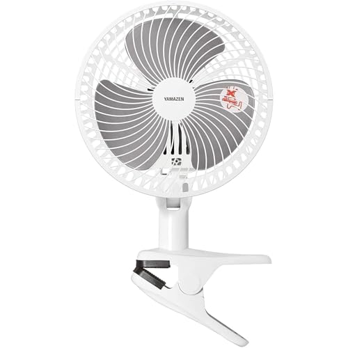 [山善] クリップ 扇風機 卓上扇風機 小型 左右首振り タイマー付き360度風向き調節 風量2段階調節 ロータリースイッチ ホワイト×ブラック YCT-F186(WB)の商品画像（Amazon）