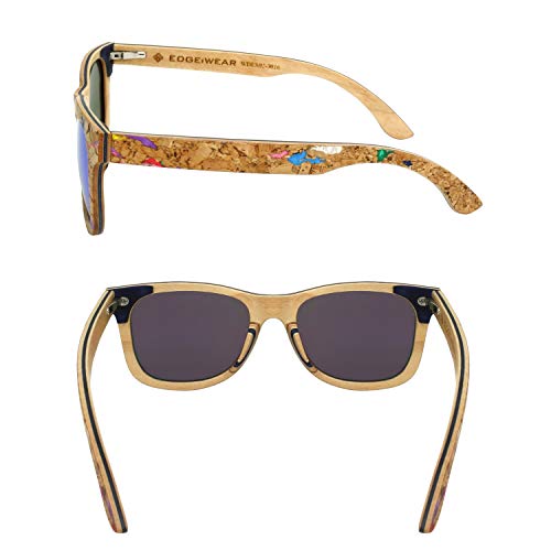 Real Natural Corkwood Frame Polarized Sunglasses Eco Friendly With Color Mirror Lens Bamboo Case included WDES02-P1GNRV(gnrv)3