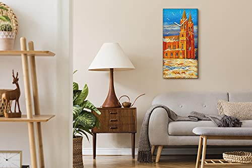 Horloge sur toile de salon au design moderne de paysage campagnard - 4