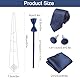 GlasFlength Krawatte mit Einstecktuch Set 4-Teiliges, Fliege mit Manschettenknöpfe für Männer Einfarbige Verstellbare Fliegen Polyester Krawatten mit Geschenkbox für Hochzeit Party (Blau)