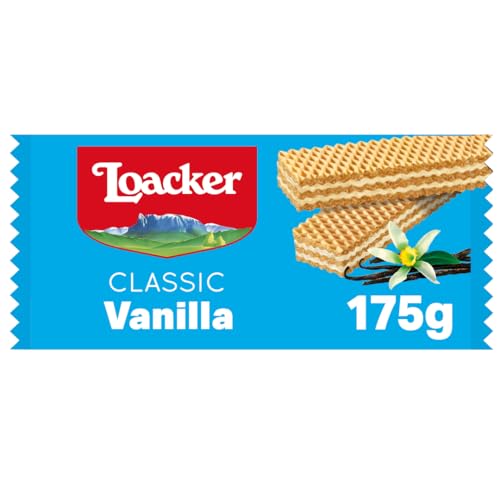 Loacker, Classic Vanille, Wafer Classico con 3 Strati di Cialde Farcite con Crema alla Vaniglia, 100% Vaniglia Bourbon, Merenda e Snack, 1 Confezione da 175g