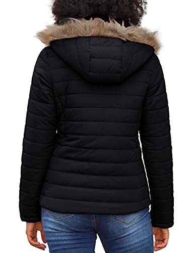 Vetinee Women's Hooded Faux Fur Lapel Quilted Parka Puffer Coat (Various) - image 2
