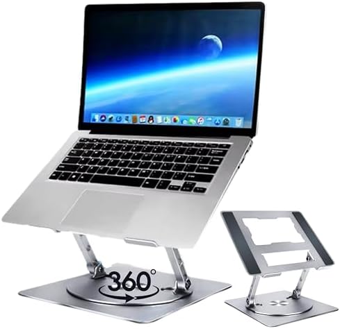 KHROMAX Portable 360° Swivel Laptop Stand 10-17 Inch, Height Adju...