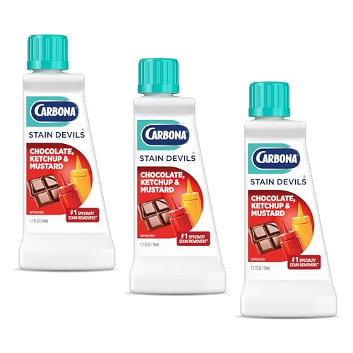 Carbona Stain Devils® #2 | Ketchup, Mustard & Chocolate | Professional Strength Laundry Stain Remover | Multi-Fabric Cleaner | Safe On Skin & Washable Fabrics | 1.7 Fl Oz, 3 Pack