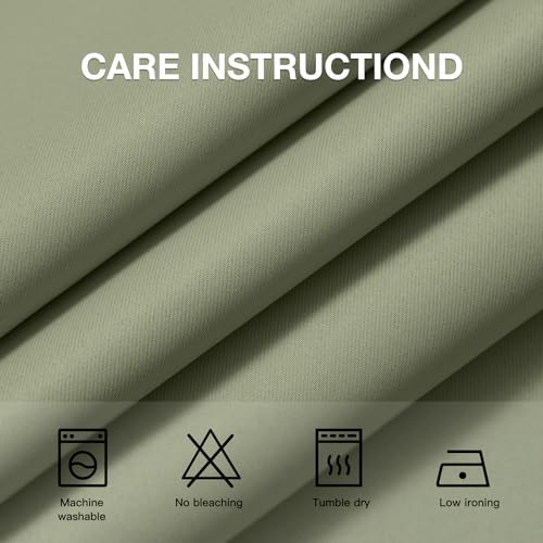 Image of COSVIYA Grommet Room Darkening Light Sage Curtains 63 inch Long for Bedroom | Light Blocking Insulated Thermal Curtains for Living Room, Blackout Thick Polyester Window Drapes,42x63 inches, 2 Panels