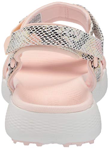 Skechers Women's 600 Spikeless Golf Sandal, Light Pink/Multi Snake Print, 8