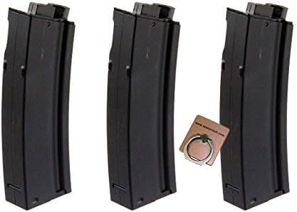 CYMA 65rds Mid-Cap Magazine for MP5 MP5K Marui Classic Army G&G Airsoft AEG X 3pcs -Mobile Ring Included