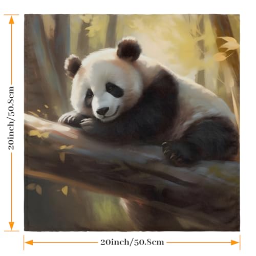 Servilletas de tela con diseño de panda multicolor set 6 miniatura 2