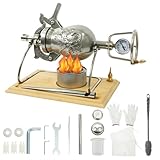 550ML Chinese Popcorn Cannon Machine, Chinese Popcorn Maker, High Pressure Popcorn Popper, Stainless Steel Popcorn Machine for Family Gathering Party Fun (with Retro Gift Box and 2 Bags)