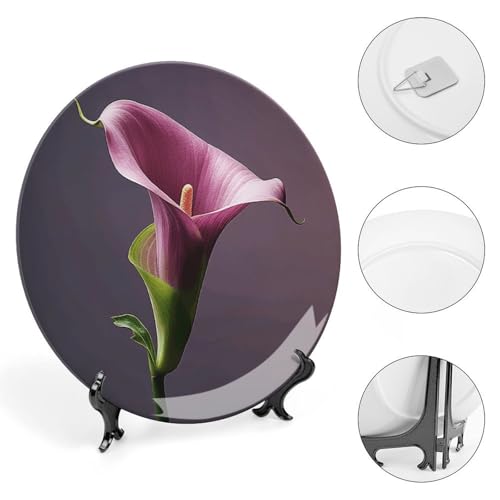Plato Decorativo de Porcelana Bone China Lirio Morado 6 pulg miniatura 4
