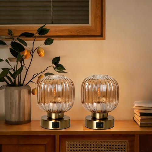 Elenhome Touch Control Small Table Lamp Set of 2, Elegant