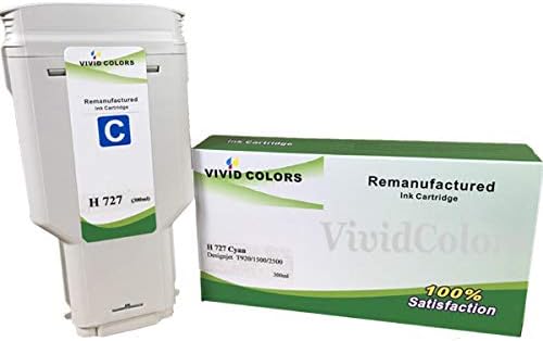 Vivid Colors Remanufactured H 727 Cyan F9J76A Inkjet Cartridge for H Designjet T920 T930 T1500 T1530 T2500 T2530 Printer