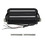 FLEOR High Output Dual Hot Rail Humbucker Pickups 14-15K Bridge Pickup Ceramic Electric Guitar Pickup Humbucker, Black