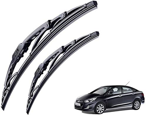 Image of WolkomHome High Performance OE Car Wiper Blade Replacement set of 2 Pc Right 24 inch Left 16 inch for Hyundai Verna Fluidic