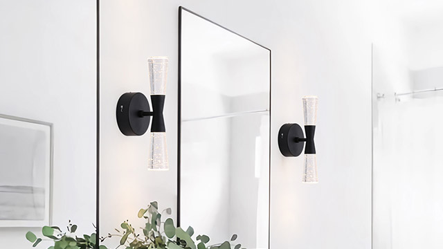 Image of JoollySun Crystal Wall Sconces Indoor: Dimmable 3-Color (3000K-6000K) LED Bathroom Lighting for Hallway Bedroom