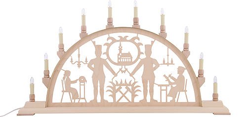 Candle Arch - Miner with Church - 78cm x 42cm / 31 x 17 inches - Manufaktur Seidel