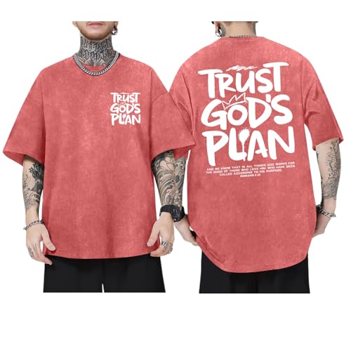 Image of BINTEHGS God Christian T Shirts for Men Jesus Faith Shirt Acid Wash Oversized Tees Bible Verse Graphic Vintage Tshirt
