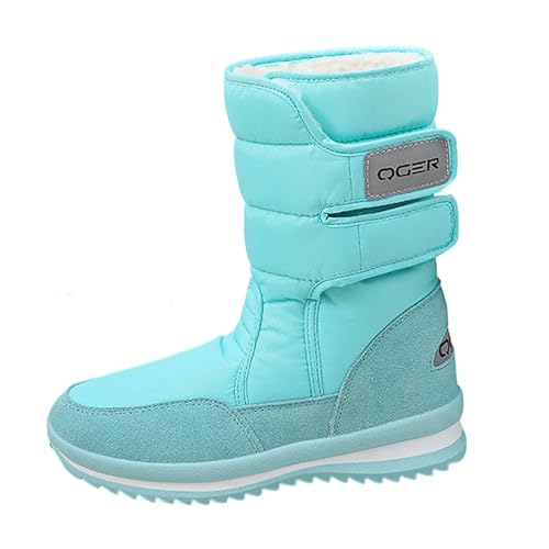 Bottes de neige d'hiver imperméables en polaire chaude mi-mollet pour femme active