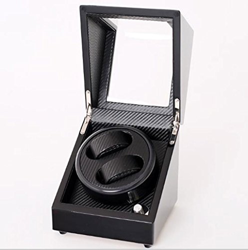 TAISK Watch Winder for Watches 2+0 Black Carbon Fiber Ereistometer Automatic Winding Box Mechanical Watch Swing Box Rotary Box Watch Winder