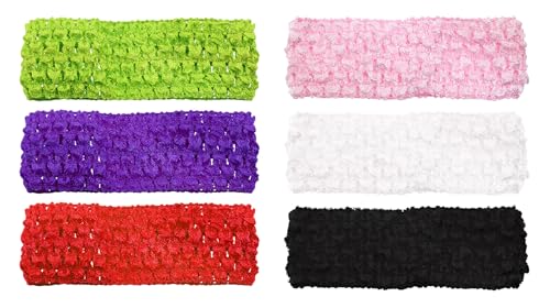PPhtony 80s Crochet Headbands 6Pcs Colorful Retro...