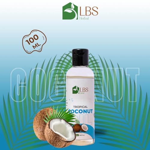 Image of LBS Pure Coconut Oil 100% Extra Virgin Cold-Pressed Organic Oil For Hair, Skin, & Cooking Deeply Moisturizing & Nourishing Softens Skin - Ideal For Cooking & Massages 100Ml (Pack 3)