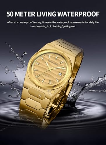 Specht & Söhne 222 Gold Watch Men's Watches Automatic Mechanical Wriswatch Japan NH35 Movt Sports Wristwatch 37MM Waterproof