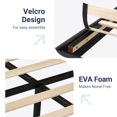 Image of Allewie Cal King Size Platform Bed Frame with Fabric Upholstered Headboard