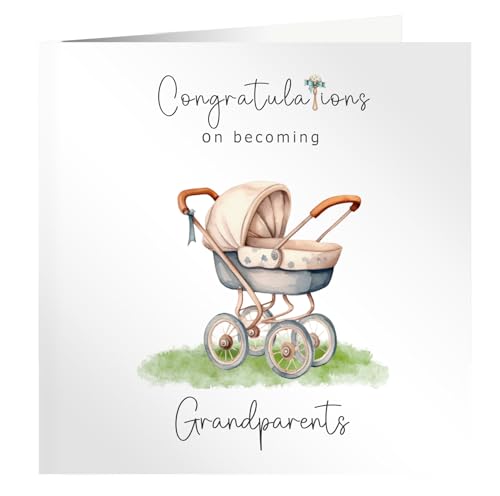 Image of New grandparents card. Congratulations on becoming grandparents. New grandchild