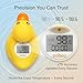 Baby Bath Thermometer with Smart Temperature Alert, Accurate Digital Water Thermometer for Baby, Floating Duck Bath Toy with Timer, LED & Sound Alarm, BPA-Free, Waterproof Infant Bath Thermometer