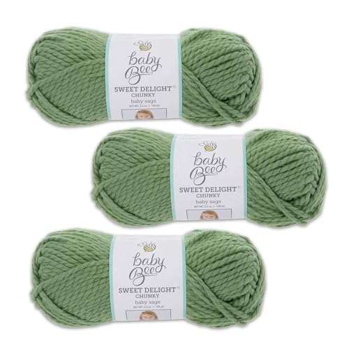 Hobby Lobby Yarn Bee Soft & Sleek Chunky Yarn, 302 Sage, Set of 3
