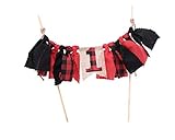 Lumberjack Birthday Party Ideas - First Birthday Decorations For Lumberjack Party Supplies,First Birthday Decorations For Photo Booth Props,Woodland Party Banner For Boy (lumberjack cupcake toppers)